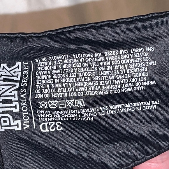 VS PINK Black Women's Push Up Bra - Picture 3 of 4